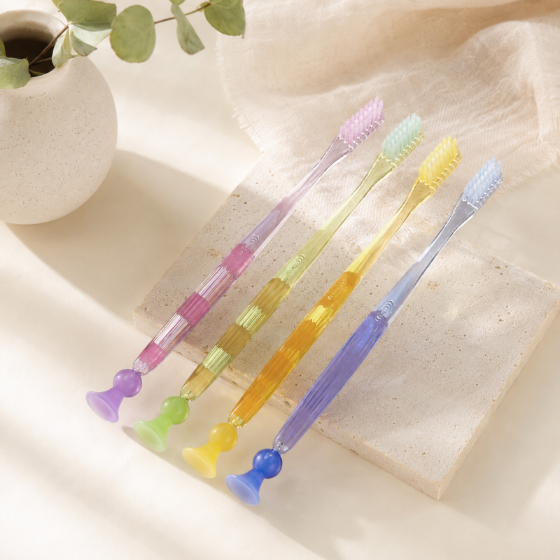CouldNook Suction Cup Toothbrush - Small Head and Clear Handle