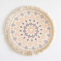 CouldNook Mandala Fringed Table Mat - Round Print