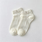 CouldNook Embroidered Ankle Socks - Small Heart Accent