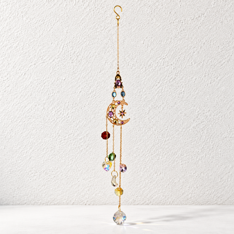 CouldNook Star And Moon Suncatcher - Colorful Accents and Delicate Hanging Strands