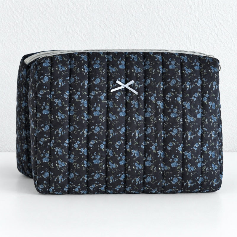 CouldNook Floral Makeup Bag - Tiny Bow Accent