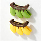 CouldNook Banana Bag Clip Set - Hanging Fruit Shapes and Curved Holder