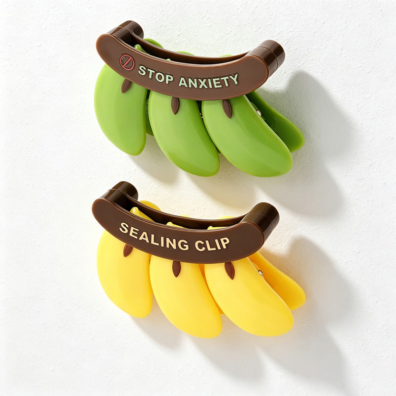 CouldNook Banana Bag Clip Set - Hanging Fruit Shapes and Curved Holder