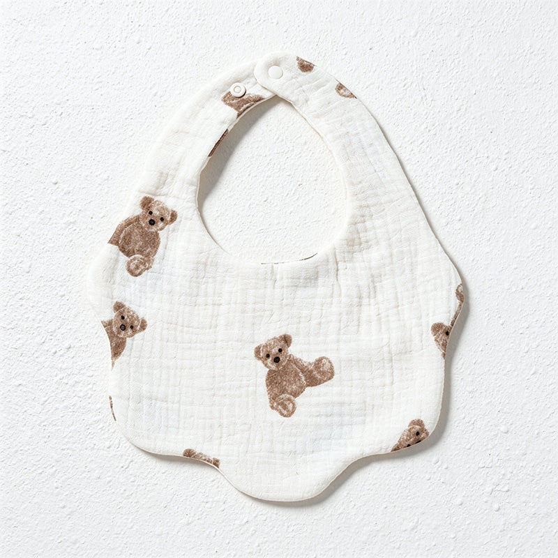 Six-Layer Cotton Gauze Baby Bib with Scalloped Edge