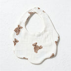 Six-Layer Cotton Gauze Baby Bib with Scalloped Edge