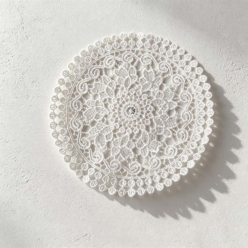 CouldNook Round Floral Lace Coaster - Five White Designs