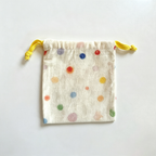 CloudNook Cartoon Print Drawstring Pouch‑Cotton Blend Small Storage Bag