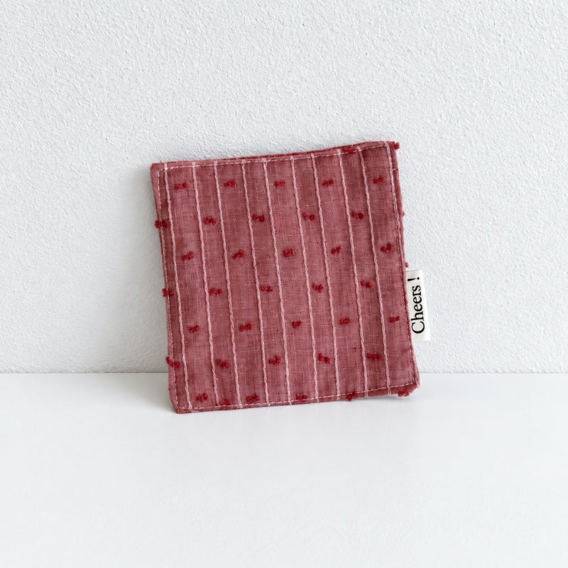 CouldNook Fabric Coaster - Floral Checks and Sewn Square Edges