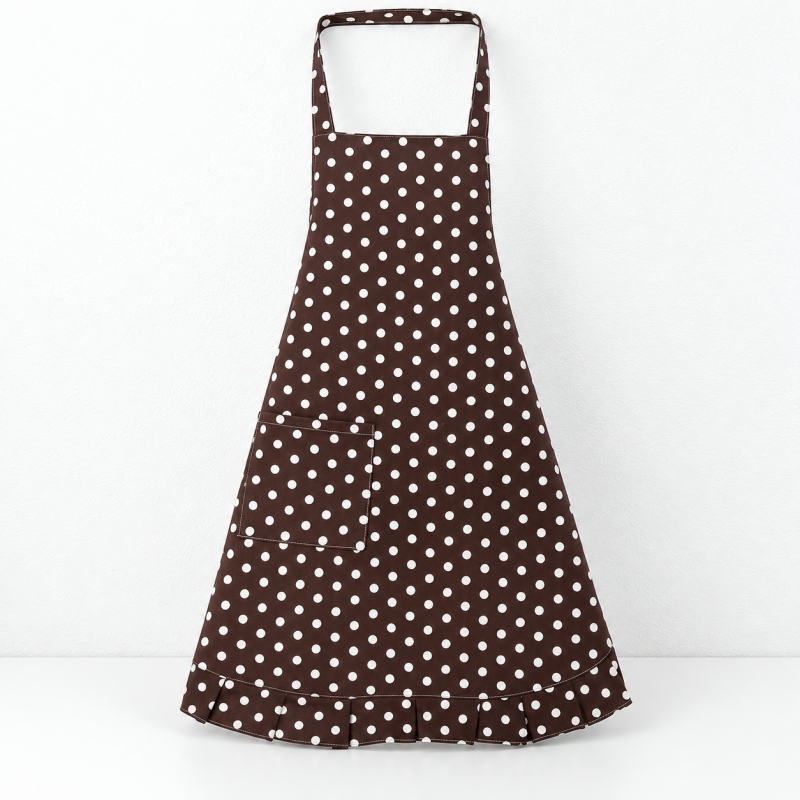 CouldNook Ruffled Kitchen Apron - Polka Dot Pattern Kitchen Wear