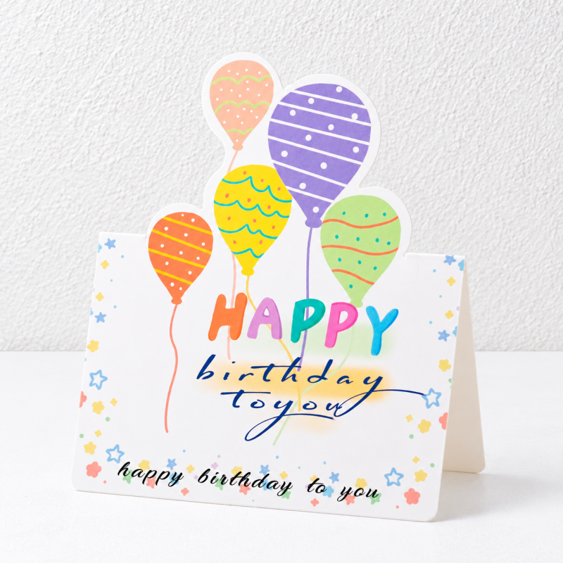 CouldNook Shaped Birthday Card - Colorful Cutout Tops and Cheerful Printed Greetings