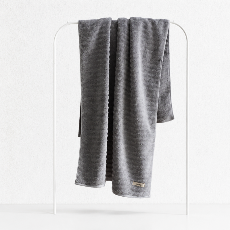 CouldNook Solid Ribbed Cotton Towel - Neutral Face and Bath Sizes
