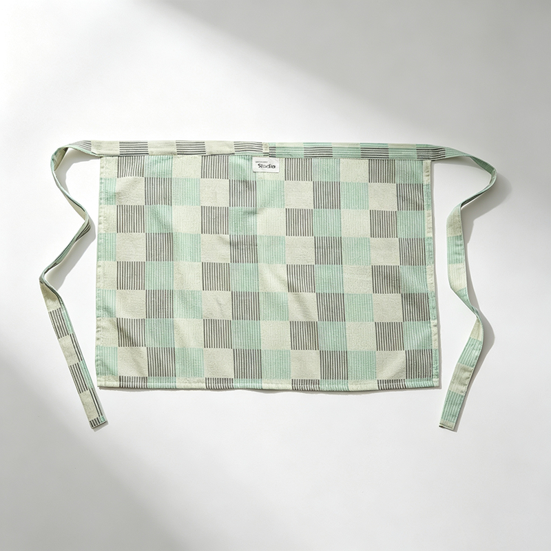 CouldNook Checked Half Apron - Waist Kitchen Accent