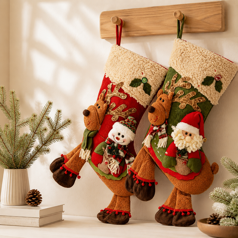 CouldNook Reindeer Christmas Stocking - Character Rider and Dangling Hooves