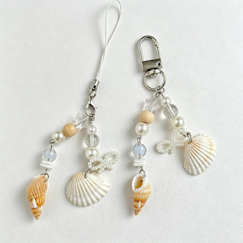 CloudNook Seashell Conch Charm‑Ocean Style Bag Keychain