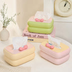 CouldNook Bowknot Plastic Desktop Tissue Box - Removable Base
