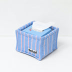 CouldNook Striped Quilted Fabric Storage Basket‑Home Organizer Bin for Tissue Books Toys Sundries