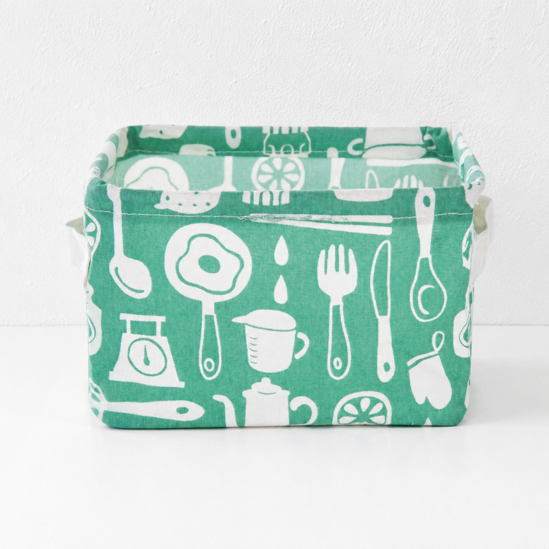 CouldNook Printed Fabric Storage Bin - Side Handle Basket