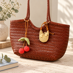 CouldNook Crochet Bag Charm - Cherry Pair or Miniature Bag Shape