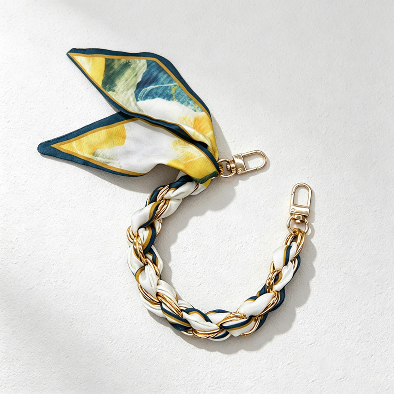 CouldNook Leaf Print Phone Wrist Strap - Braided Chain Loop