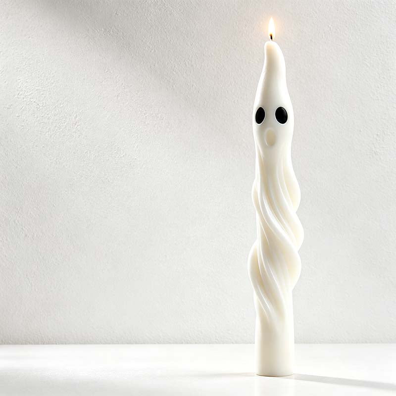 CouldNook Ghost Taper Candle - Twisted Body And Expressive Dark Eyes