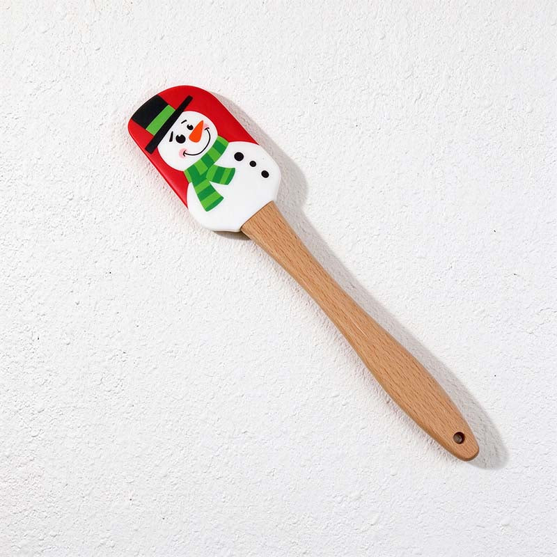 CouldNook Christmas Silicone Spatula - Printed Head and Beech Handle
