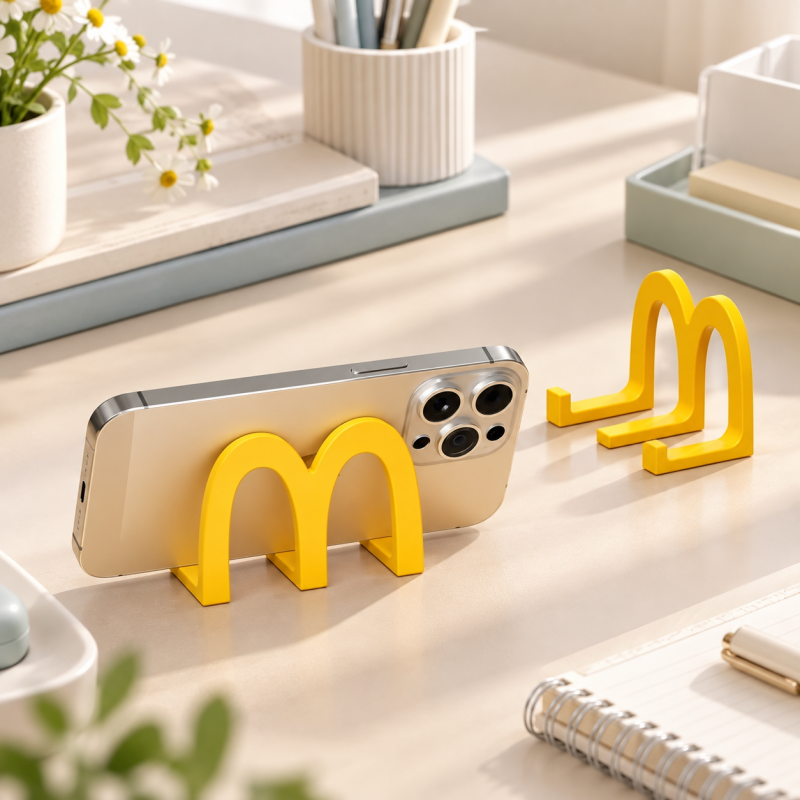 CouldNook Arch Phone Stand - Yellow Double Curve and Raised Front Stops