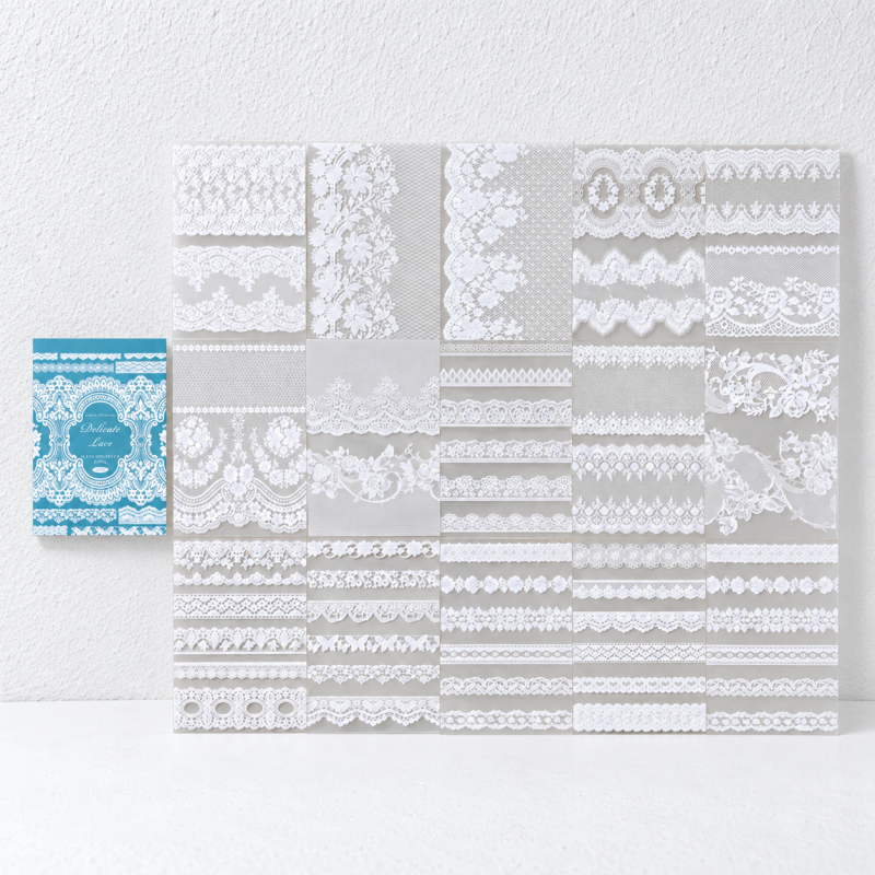 CouldNook Lace PET Sticker Book - Six Vintage Designs