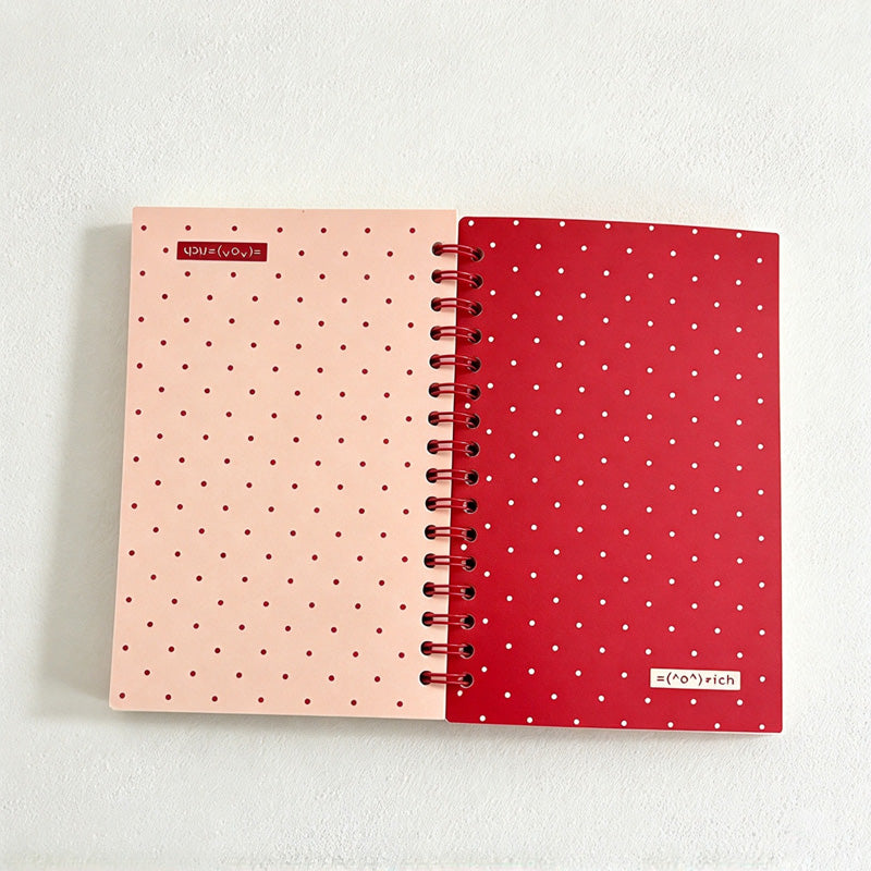 CouldNook Sticker Release Book - Contrasting Polka Dot Covers and Spiral Binding