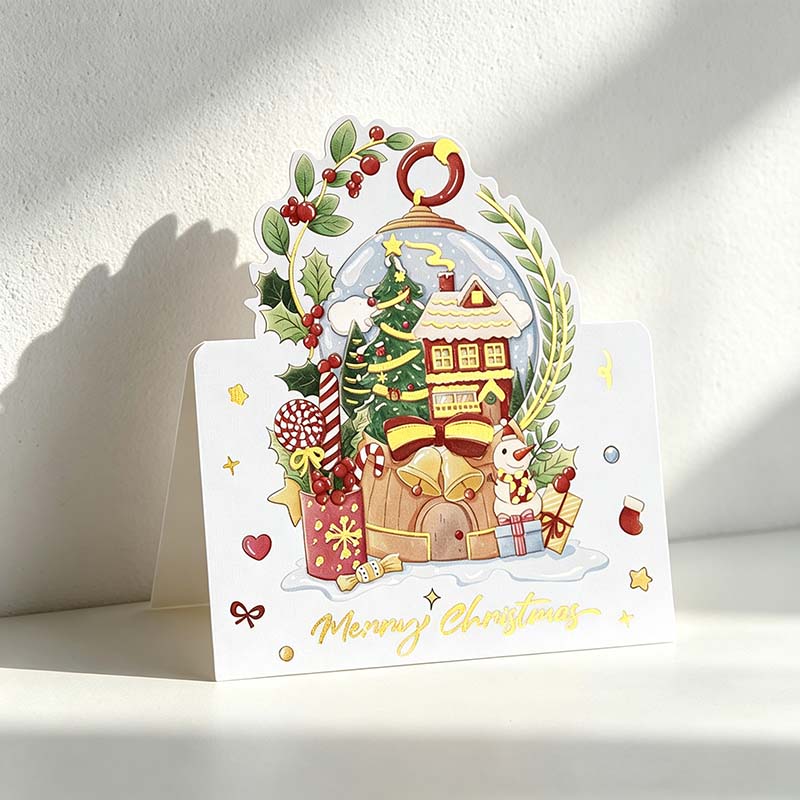 CouldNook Christmas Greeting Card - Shaped Holiday Scenes And Foil Accents