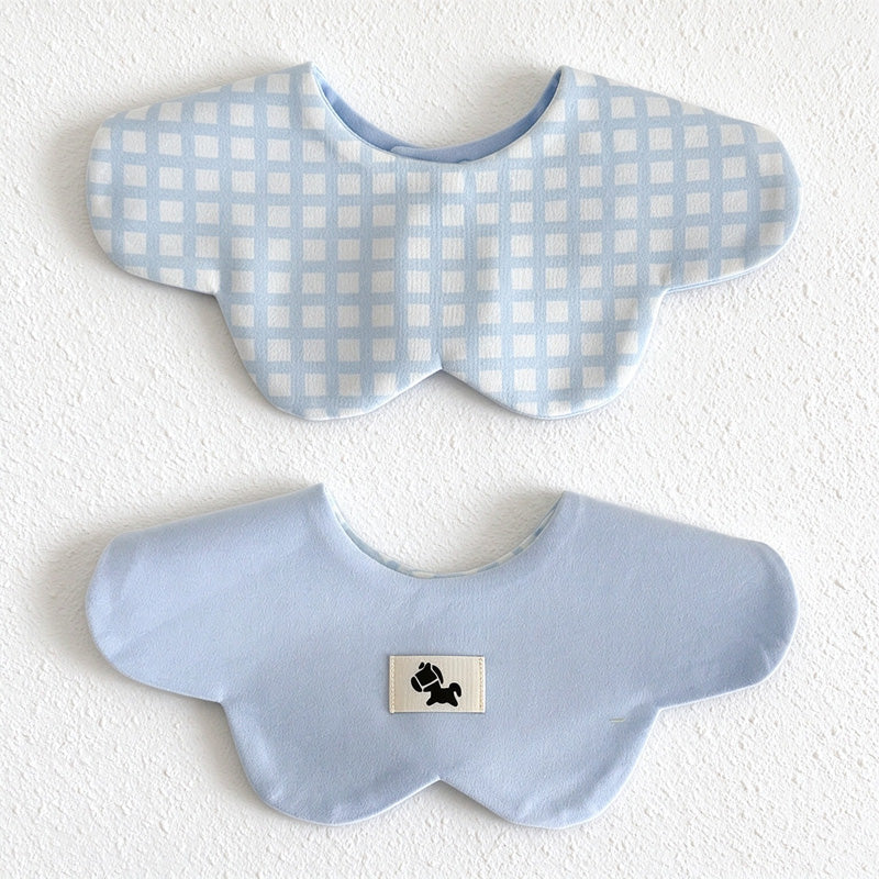 Reversible Scalloped Baby Bib in Assorted Prints