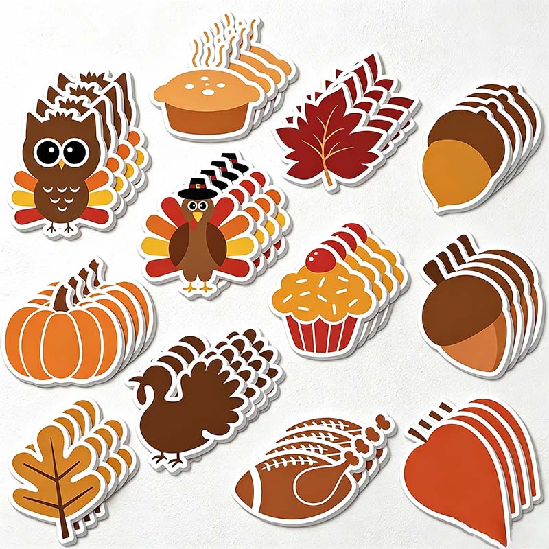 CouldNook Die-Cut Themed Sticky Notes - Pumpkins and Seasonal Character Shapes