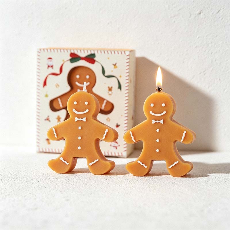 CouldNook Gingerbread Figure Scented Candle - Smiling Face And Icing Details