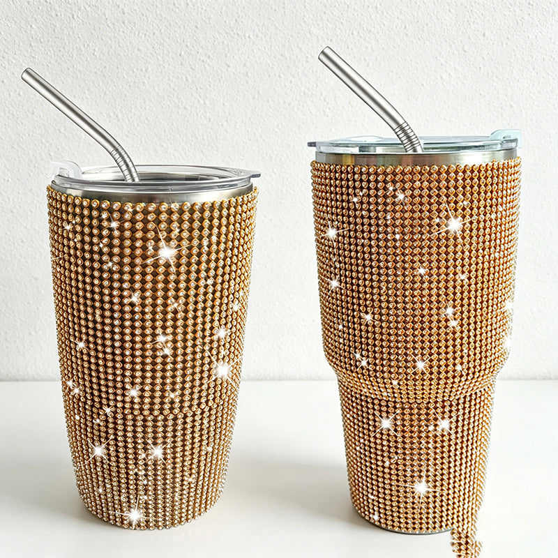 CouldNook 20/30oz Rhinestone Tumbler-Stainless Steel Vacuum Insulated Ice Tumbler with Straw