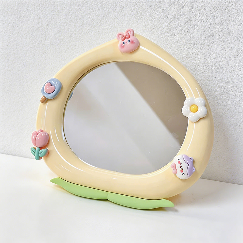 CouldNook Cute Peach-Shaped Vanity Mirror - Adjustable Desktop Makeup Mirror