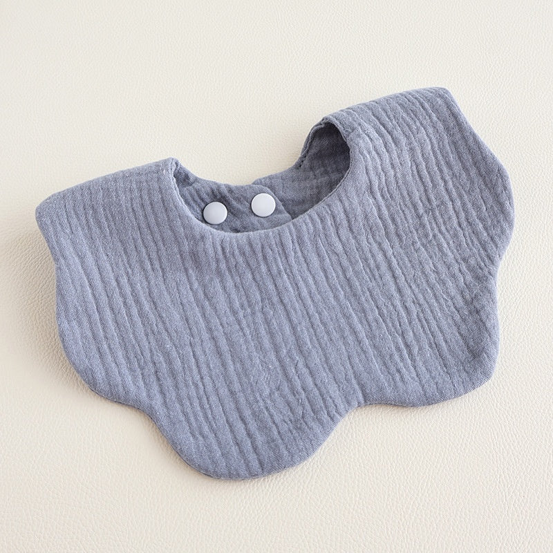 CouldNook Premium Muslin Cotton Baby Bib - Solid Morandi Petal Drool Apron(set of 10)