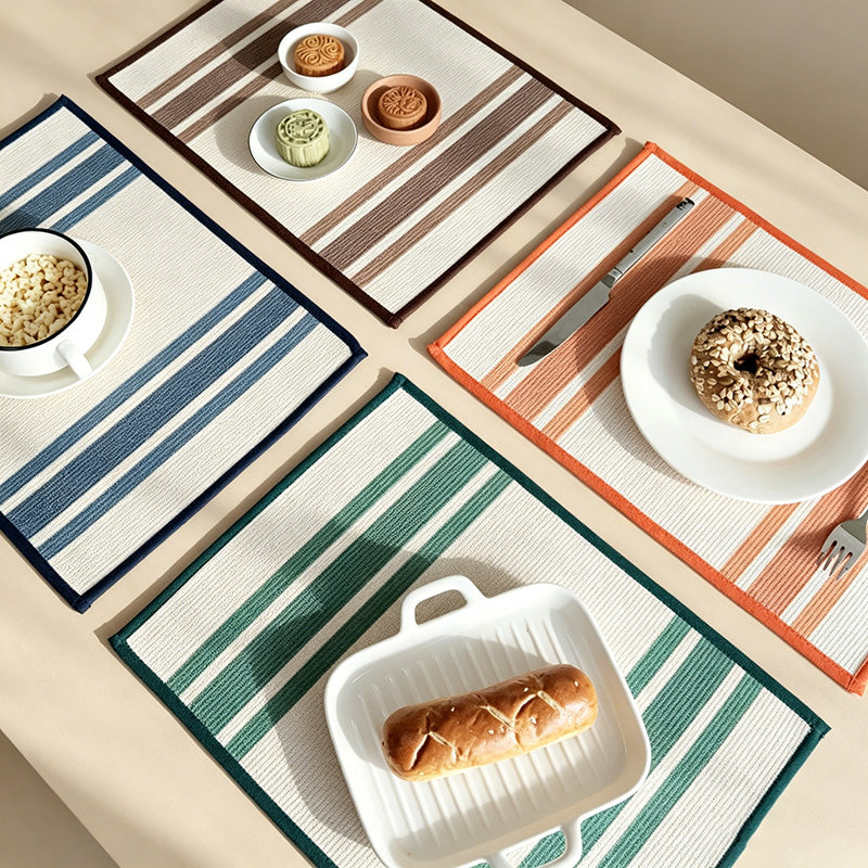 CouldNook Woven Cotton Placemat - Classic French Stripe Dining Mat