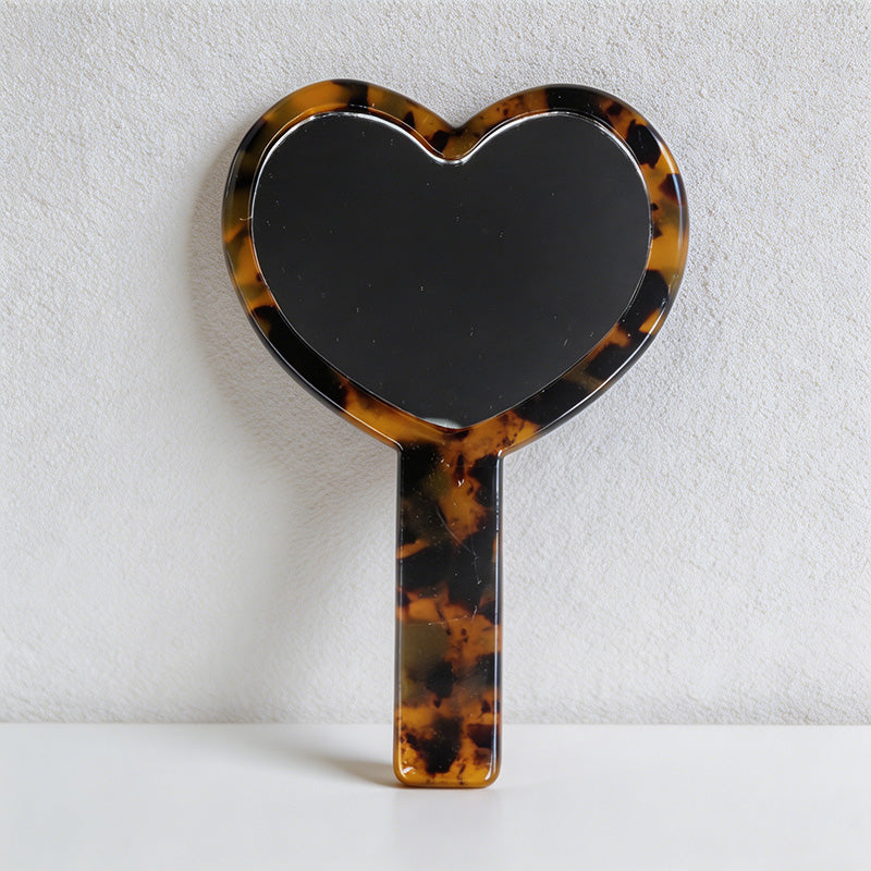 CouldNook Acetate Heart Handheld Mirror - Vintage Style Portable Makeup Mirror