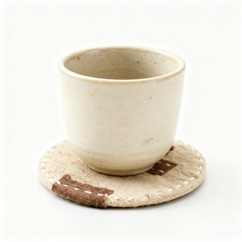 CouldNook Handmade Ramie Patchwork Coaster - Vintage Zen Tea & Coffee Mat