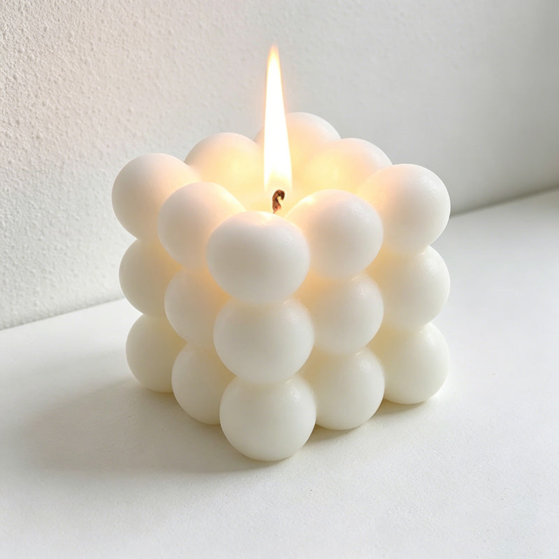 CouldNook Large Bubble Cube Scented Candle - Pastel Morandi Aesthetic Decor