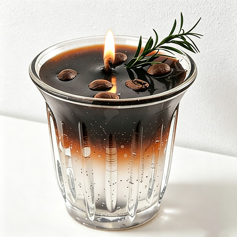 CouldNook Realistic Iced Americano Scented Candle - Cafe Aesthetic Glass Decor