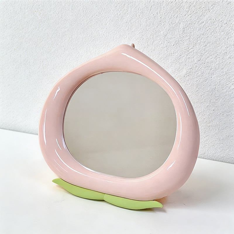 CouldNook Cute Peach-Shaped Vanity Mirror - Adjustable Desktop Makeup Mirror