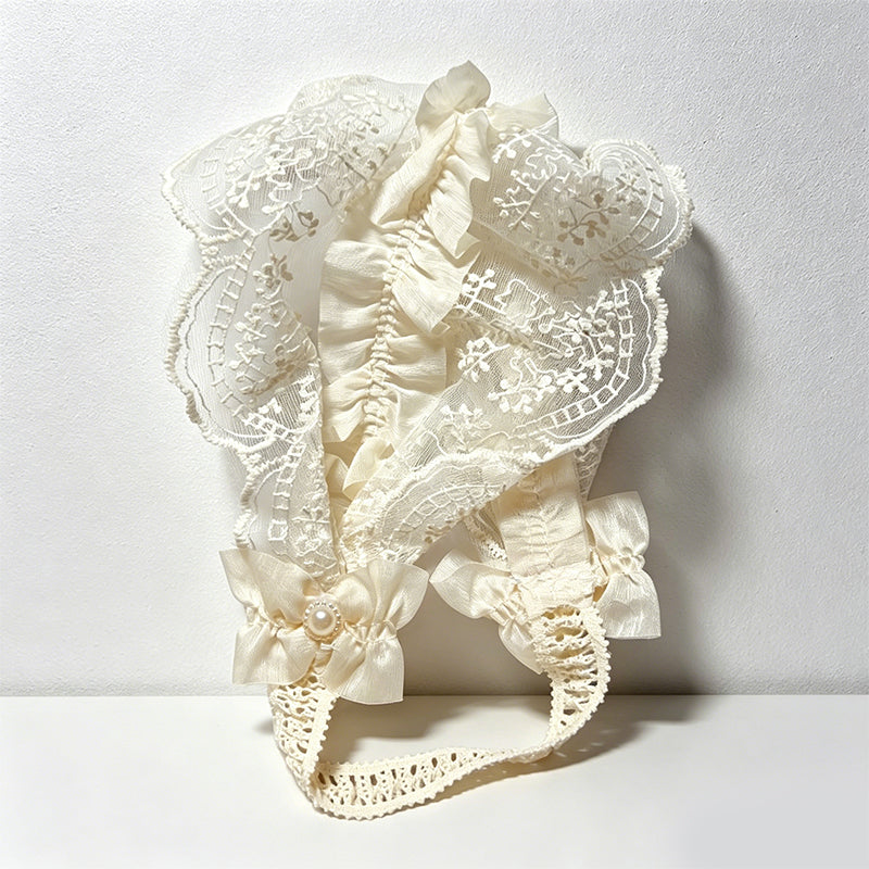 CouldNook Wide Hollow-Out Lace Headband - Aesthetic Floral Hair Accessory