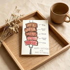 Funny Steak Doneness Greeting Card with Red Envelope, Humorous Meat Lover Greeting Card