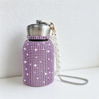 CouldNook 10oz Bling Rhinestone Mini Tumbler - Pearl Handle, Silver Lid (Solid Color Series)