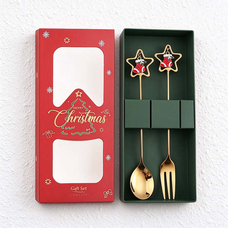 CouldNook Christmas Cutlery Set - Character Tops and Decorative Charm Designs