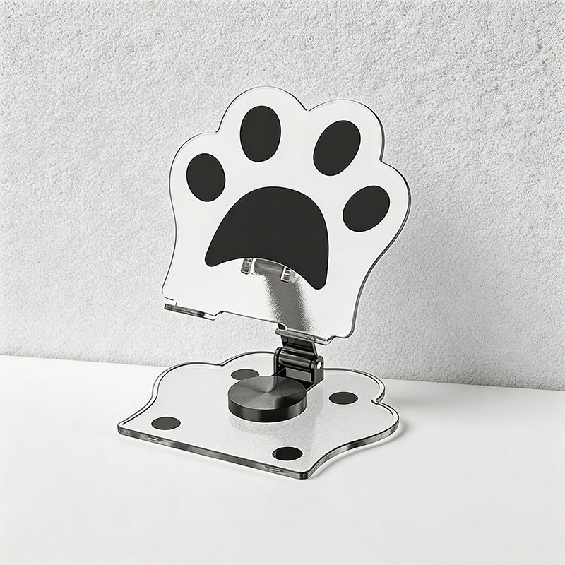 CouldNook Cute Cat Paw Acrylic Phone Stand - 360° Rotating Adjustable Holder