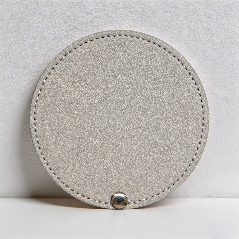 CouldNook PU Leather Rotating Compact Mirror - Portable Round Travel Mirror