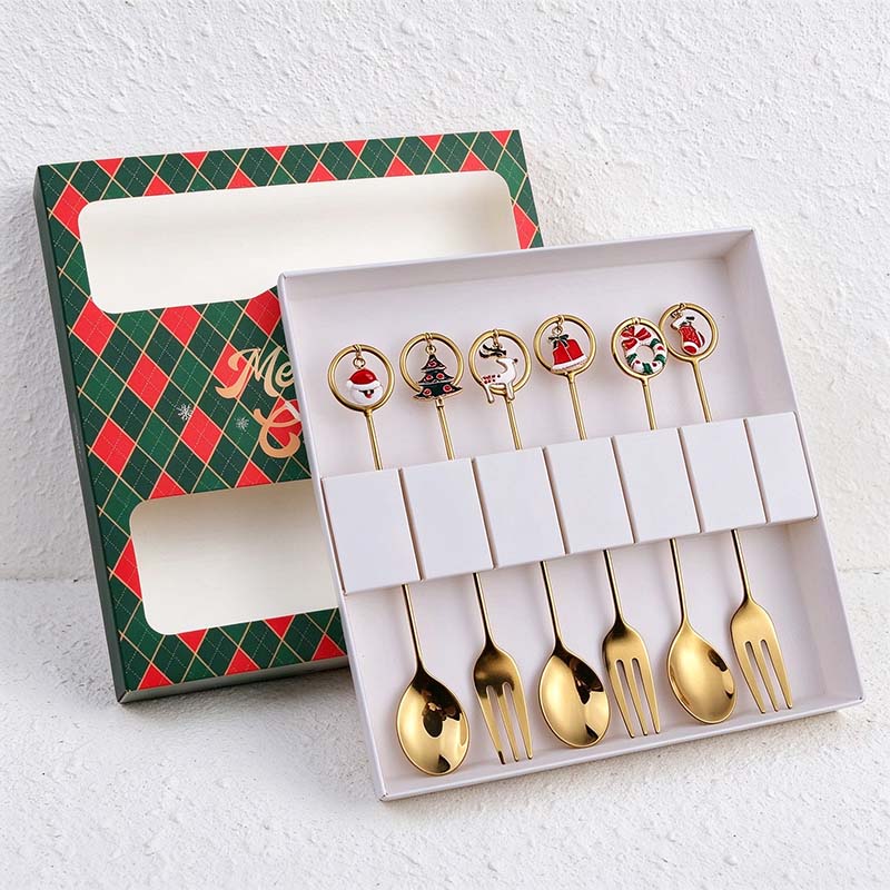 CouldNook Christmas Cutlery Set - Character Tops and Decorative Charm Designs