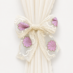 CouldNook Embroidery Bow Curtain Tieback 2PCS Set - Window Styling Accent