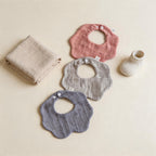 CouldNook Premium Muslin Cotton Baby Bib - Solid Morandi Petal Drool Apron(set of 10)